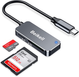 Lector de Tarjetas SD, Beikell USB C Lector Tarjetas USB 3.0 Adaptador Tarjetas de Memoria - Soporta SD/SDXC/Micro SD/Micro SDXC/SDHC/MMC/RS-MMC, Comp